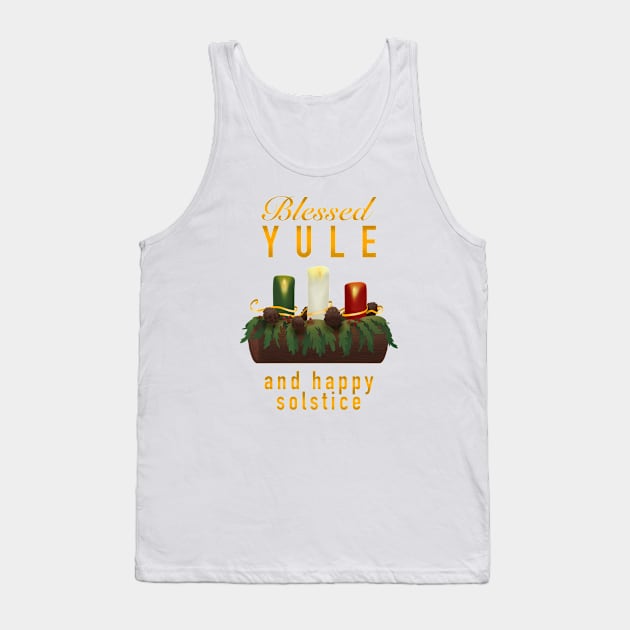 Blessed Yule and Happy Solstice Tank Top by SosiCreatesArt